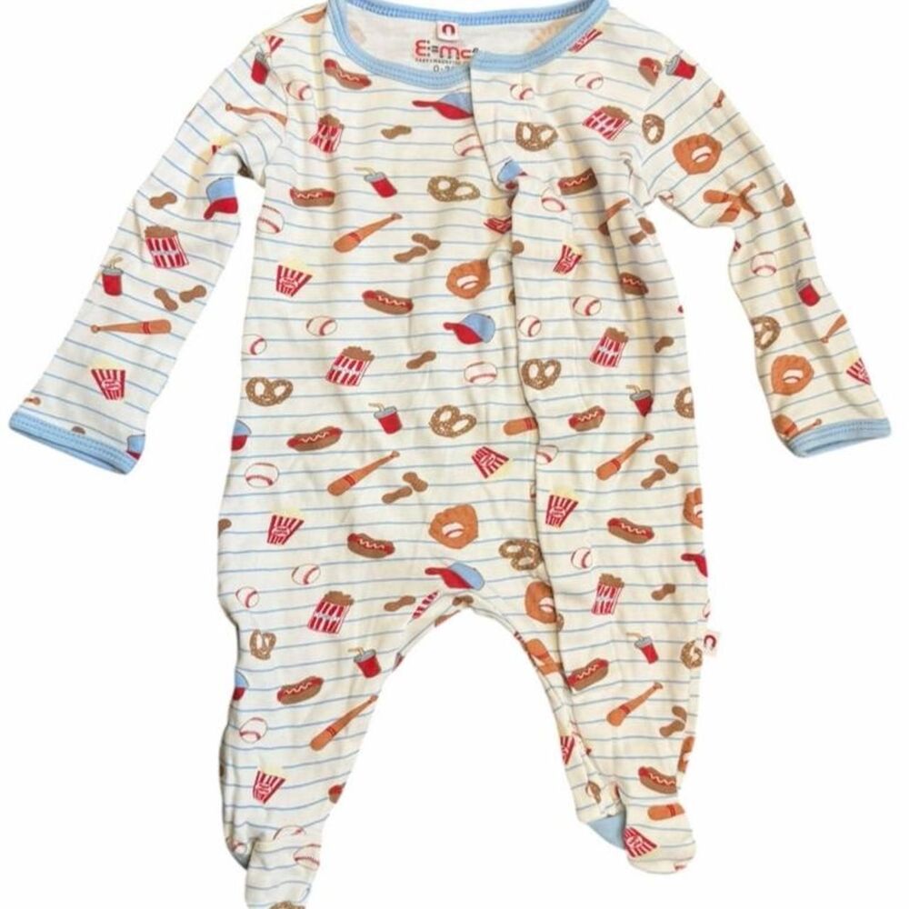 E-MC magnetic baseball baby onesie
